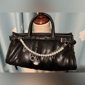 Steve Madden baguette handbag with pearls and charms.